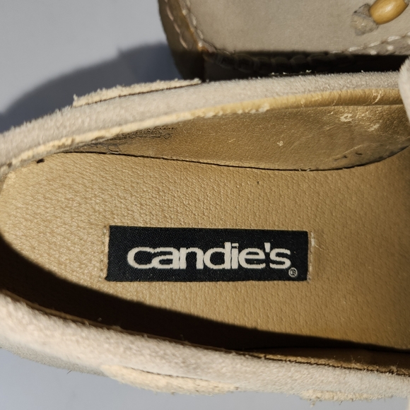 Vintage 90s Y2K Candies Platform Loafer Shoes Women 7 Chunky Suede Heel RARE - Picture 8 of 9